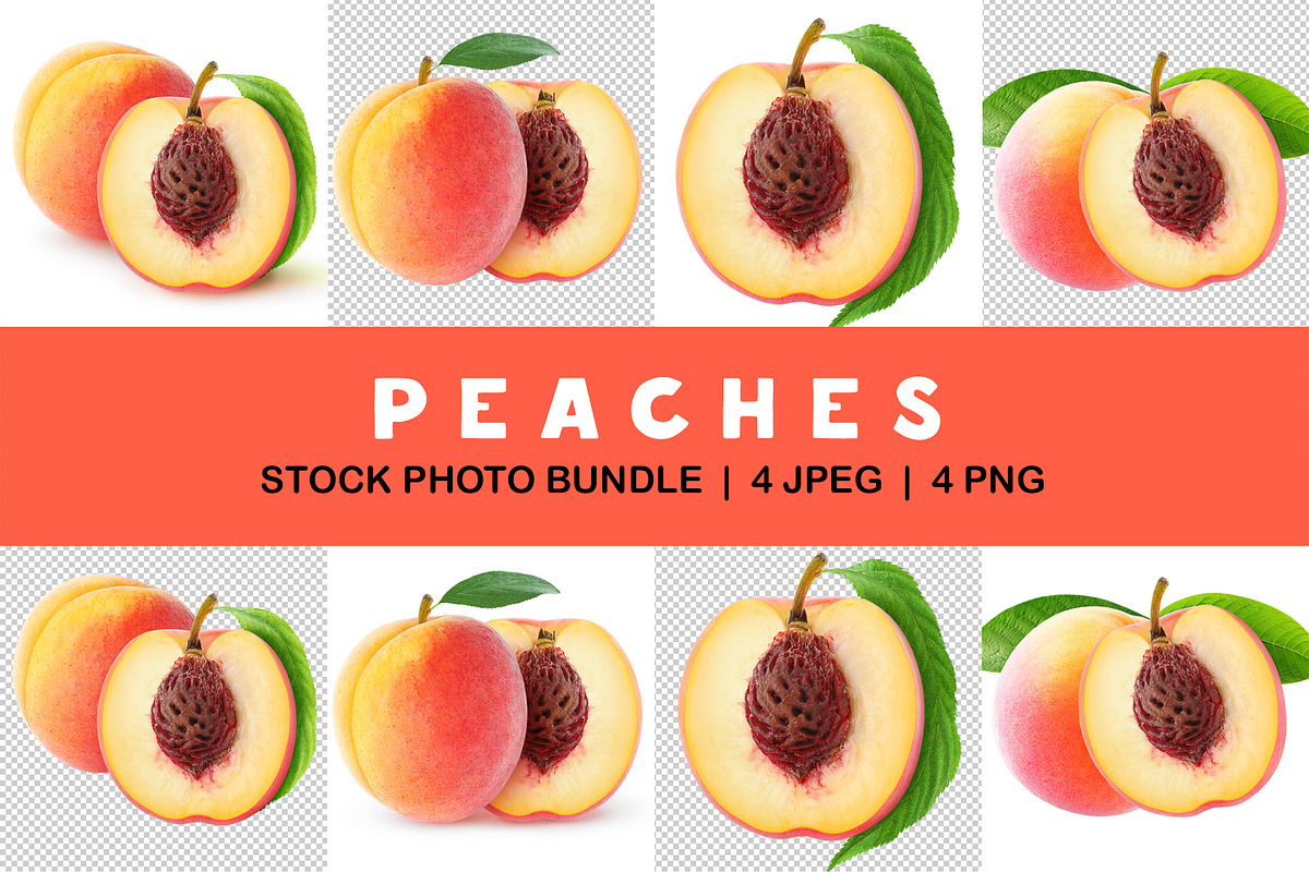 Cut peach fruits