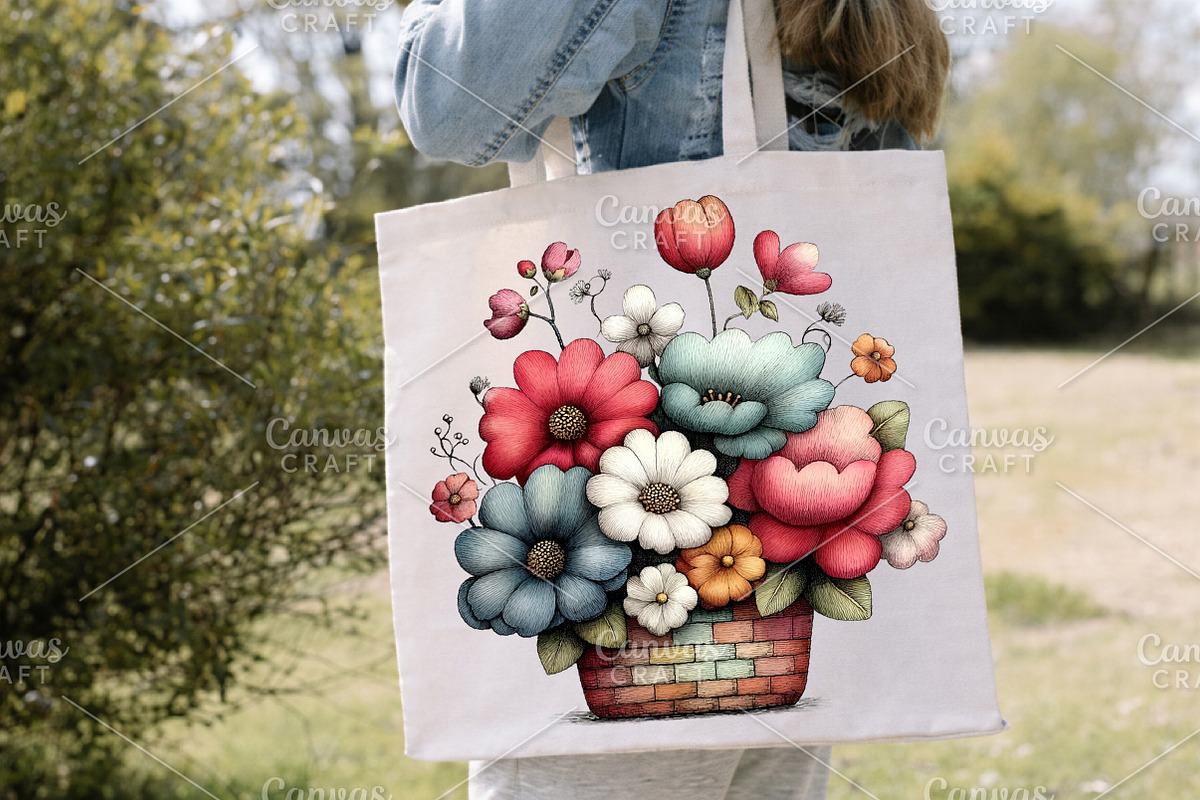 Spring Flower Basket Clipart Bundle, an Illustration by Canvas Craft (Photo 7 of 7)