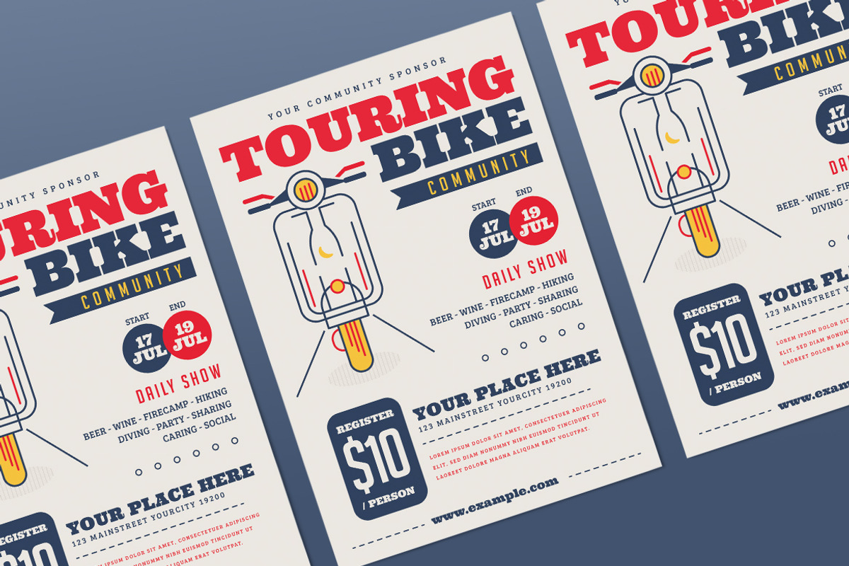 Bike Tour Instagram Post Flyer, a Flyer Template by Tokosatsu (Photo 2 of 3)