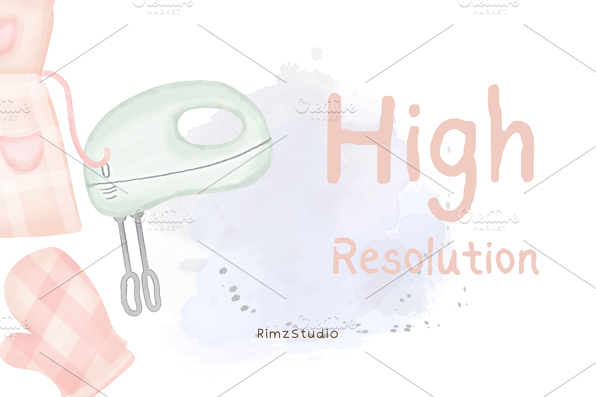 Watercolor BAKERY ELEMENT clipart, a Food Illustration by RimzStudio (Photo 2 of 4)
