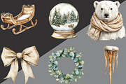 Watercolor Neutral Christmas Clipart, an Illustration by Black Bird Studio (Thumbnail 3 of 6)