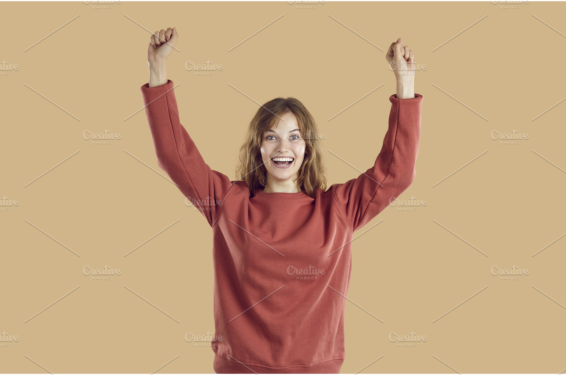 Happy excited woman celebrating, a Person Photo by StudioRomantic