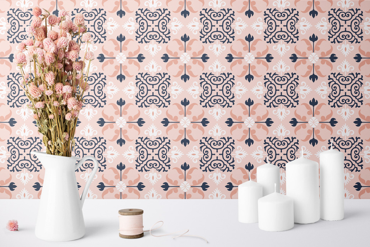 Navy and Blush Floral Patterns, a Pattern Graphic by Wild Twig Co (Photo 4 of 7)