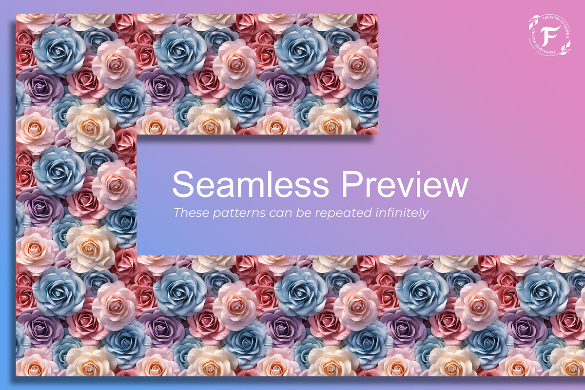 3D Rose Seamless Pattern, a Pattern Graphic by Forhadx5 (Photo 2 of 13)