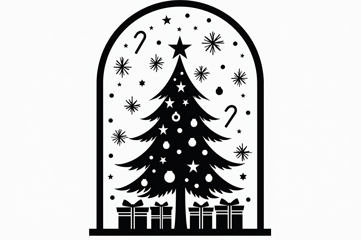 Festive Christmas Tree Silhouette Se, an Illustration by BIPLOB EXPERT (Photo 17 of 20)