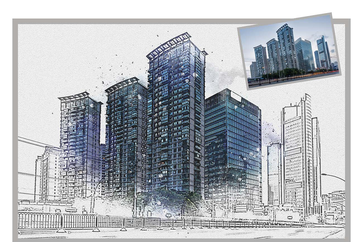 Architecture Drawing Art Ps Action, a Brushes & More by Studio Retouch (Photo 3 of 11)