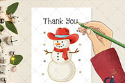 Cowboy Snowman Christmas Glitter Png, an Illustration by Creative Art (Thumbnail 3 of 6)