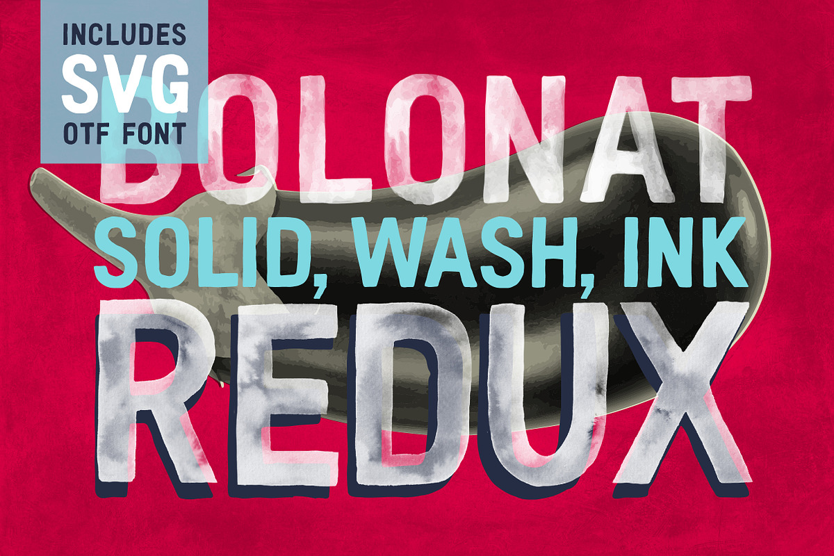 Bolonat Watercolor SVG & OTF fonts.