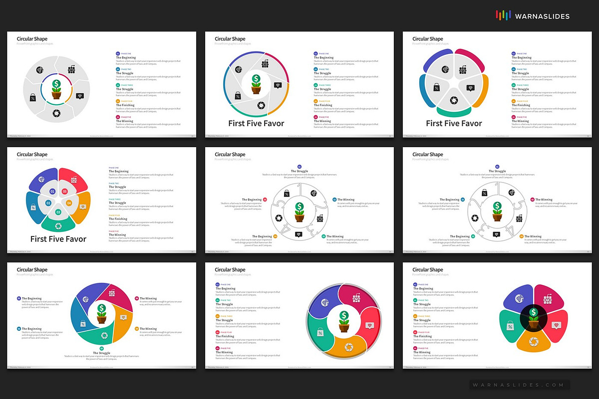Cycle & Circles PowerPoint Templates, a Presentation Template by Warna Works (Photo 13 of 28)