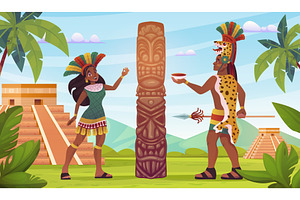 Maya tribe ritual. Mayan aztec inca, a Person Illustration by Stock-Smart-Start