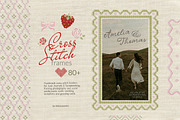 Cross Stitch 80+ Scrapbook frames, an Object Graphic by 60secondsArt (Thumbnail 1 of 10)