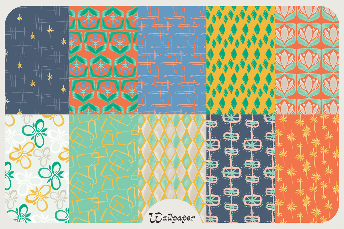 Mid Century Wonky Patterns, a Pattern Graphic by angelainthefields (Photo 7 of 10)