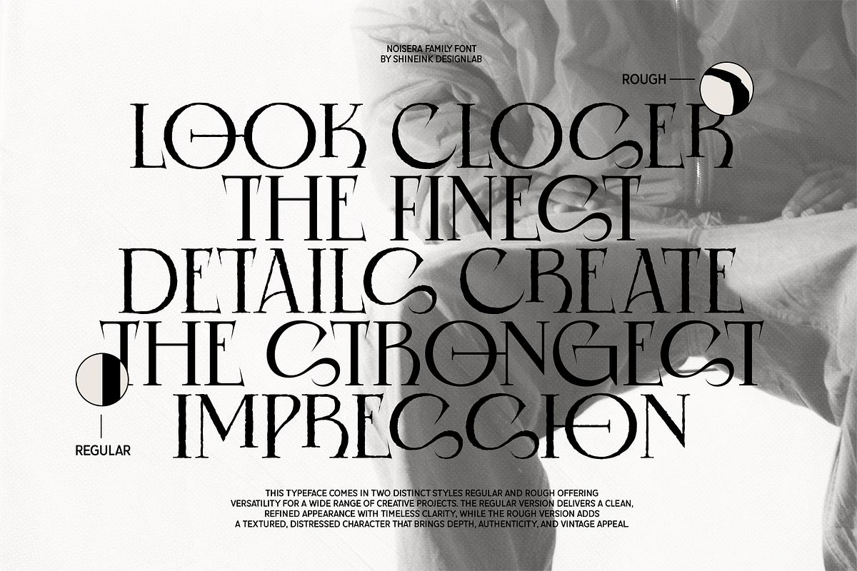 Noisera - Distressed Serif Font, a Serif Font by shineink.designlab (Photo 6 of 15)