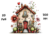 Whimsical Floral Spring House, a Seasonal Illustration by GiraffeCreative (Thumbnail 13 of 20)