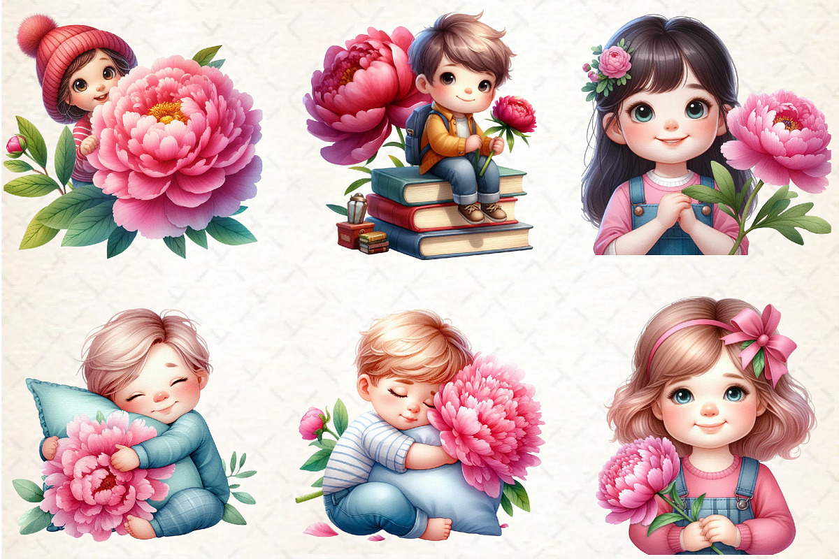 Kindergarten Nursery Kids Peony Clip, an Illustration by Rose Art (Photo 2 of 4)