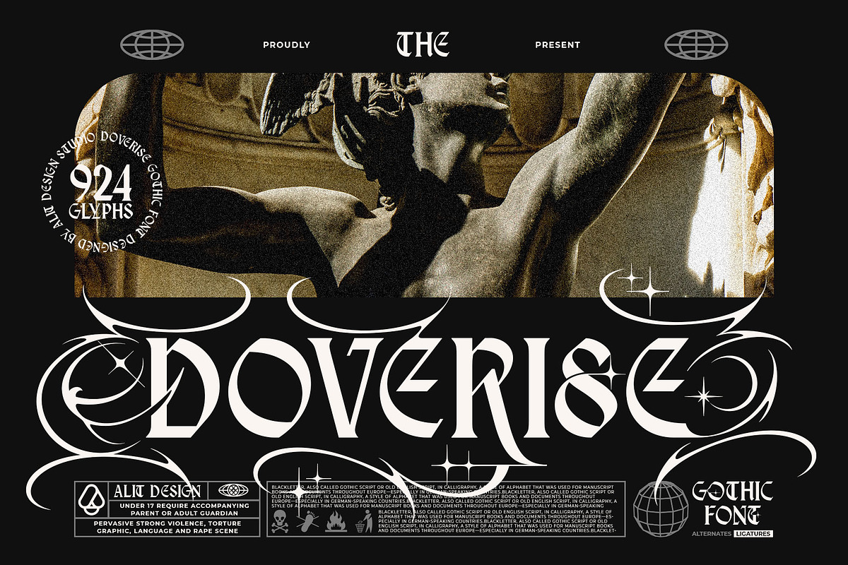 Doverise Typeface, a Blackletter Font by alit design (Photo 1 of 20)