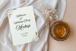 Wedding Party Invitation Card Mockup, a Product Mockup by graphypix