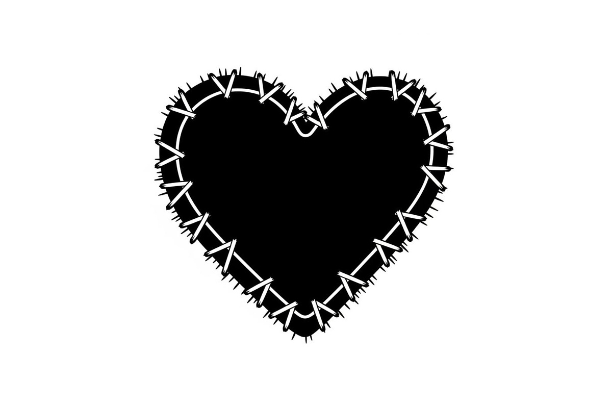 Stitched Heart Silhouette Vector Bun, an Illustration by Designs_River (Photo 16 of 41)