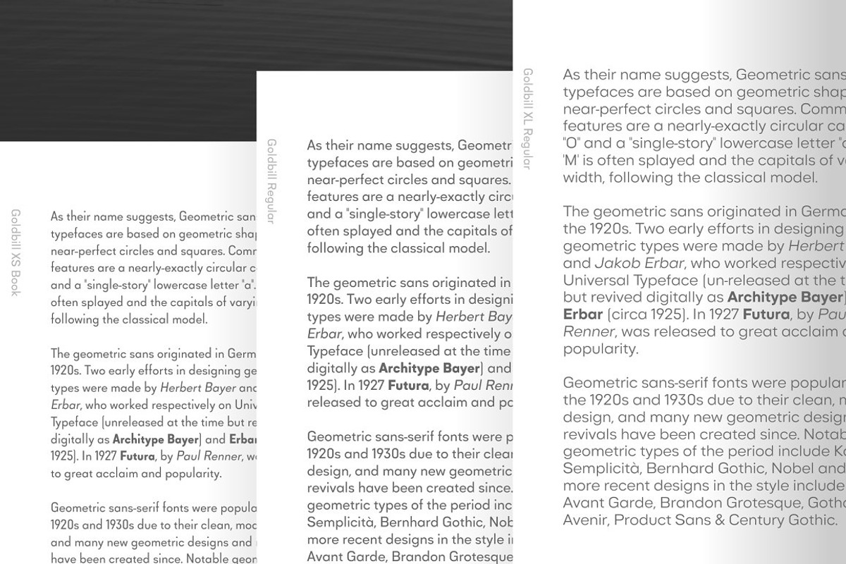Goldbill | Geometric Sans Family, a Sans Serif Font by Wahyu & Sani Co. (Photo 11 of 11)