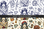 Crime old school tatttoo, a Background Graphic by intueri (Thumbnail 5 of 7)