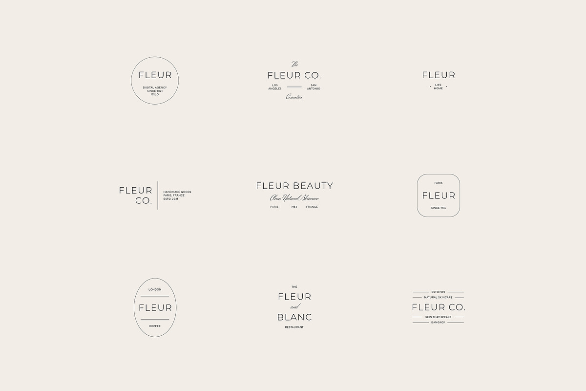 Fleur Minimal Logo Kit Ai Eps Psd, a Branding & Logo Template by Feel This (Photo 10 of 13)