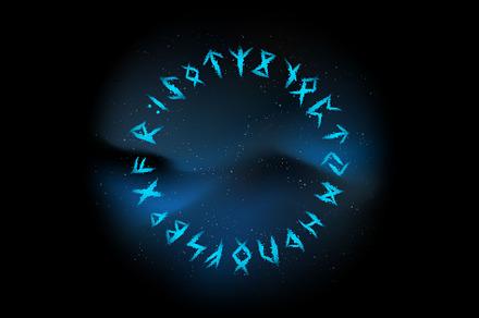 Sky with runes circle