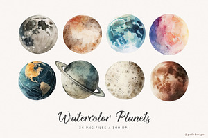 Watercolor Planets