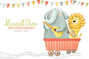 Musical Animals Tren Clipart, an Animal Illustration by Magic Story Studio (Thumbnail 2 of 4)