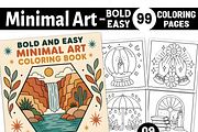 Bold Easy Minimal Art Coloring Pages, a Decorative Illustration by Ink Gallery (Thumbnail 1 of 3)