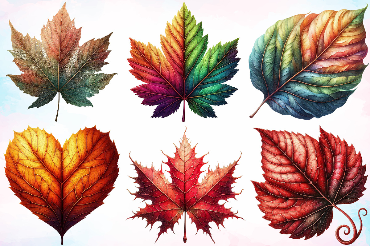 Watercolor Fall Foliage Clipart PNG, a Seasonal Illustration by Canvas Craft (Photo 4 of 7)
