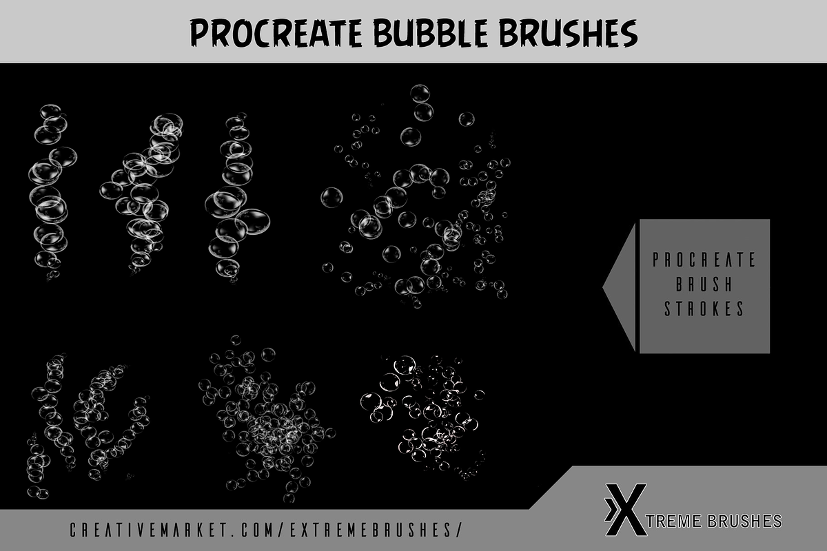 Procreate Bubble Brushes, a Brush Add-On by Extreme Brushes (Photo 2 of 2)