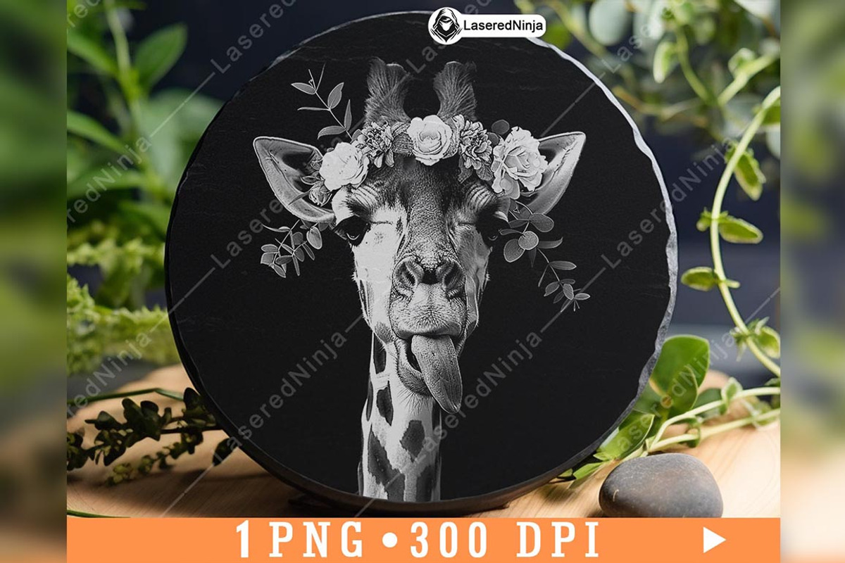 Funny Giraffe Tongue Out Flower Crow, a Background Graphic by LaseredNinja (Photo 7 of 7)