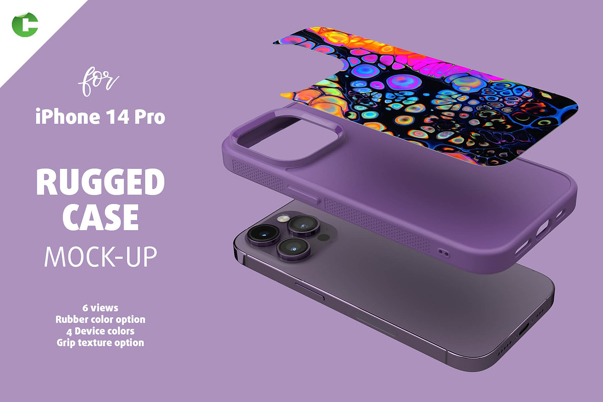 iPhone 14 pro Rugged case, an iPhone Mockup by Colatudo Store (Photo 1 of 9)