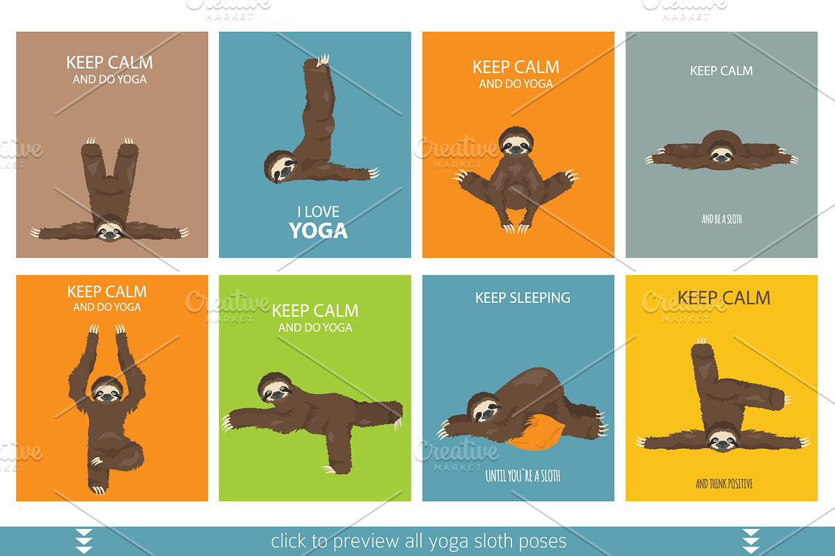 Yoga Sloth, an Animal Illustration by pet design shop (Photo 3 of 8)