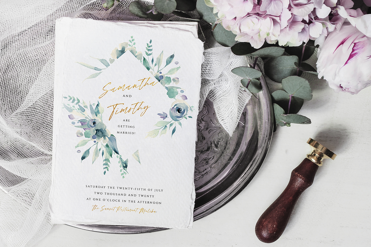 Purple Watercolour Wedding Invite, an Invitation Template by R Whitehurst Design (Photo 1 of 2)