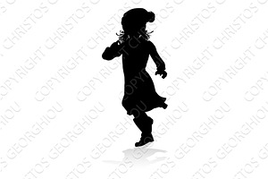 Silhouette Kid Child In Winter, an Illustration by Christos Georghiou