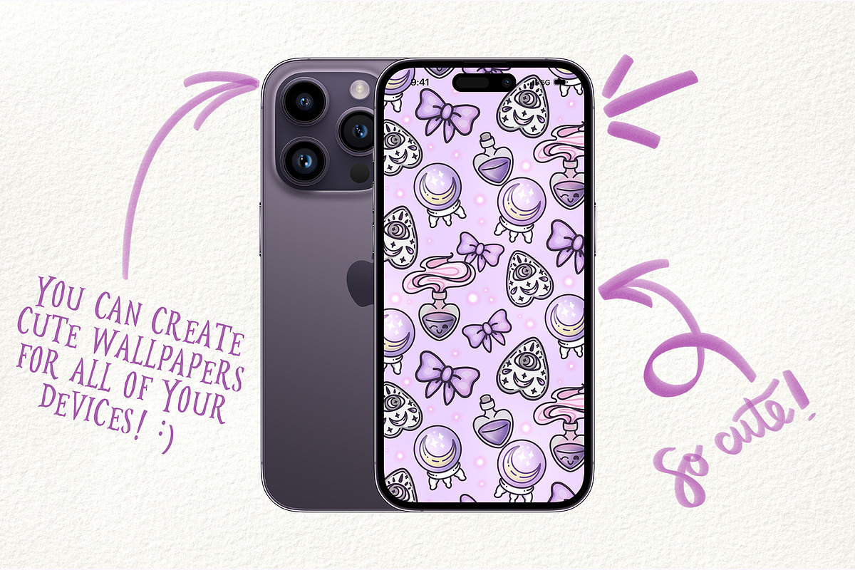 Kawaii Spooky girl seamless patterns, a Pattern Graphic by Sonch' s Curiosities (Photo 3 of 3)