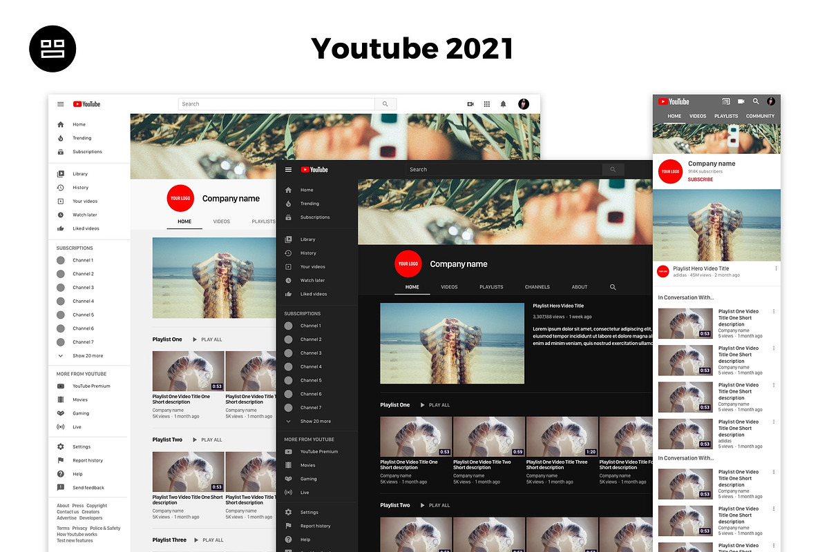 2021 Social Media UI Kit Adobe XD, a Social Media Template by Modularity Design (Photo 6 of 8)