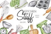 Watercolor Kitchen Stuff Set, an Illustration by Marge Art (Thumbnail 1 of 2)