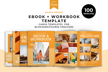 YellowOrange Ebook Workbook Template, a Magazine Template by The Blog Creative