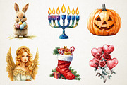 Holiday Season Clipart Collection, an Illustration by RobertsArt (Thumbnail 5 of 7)