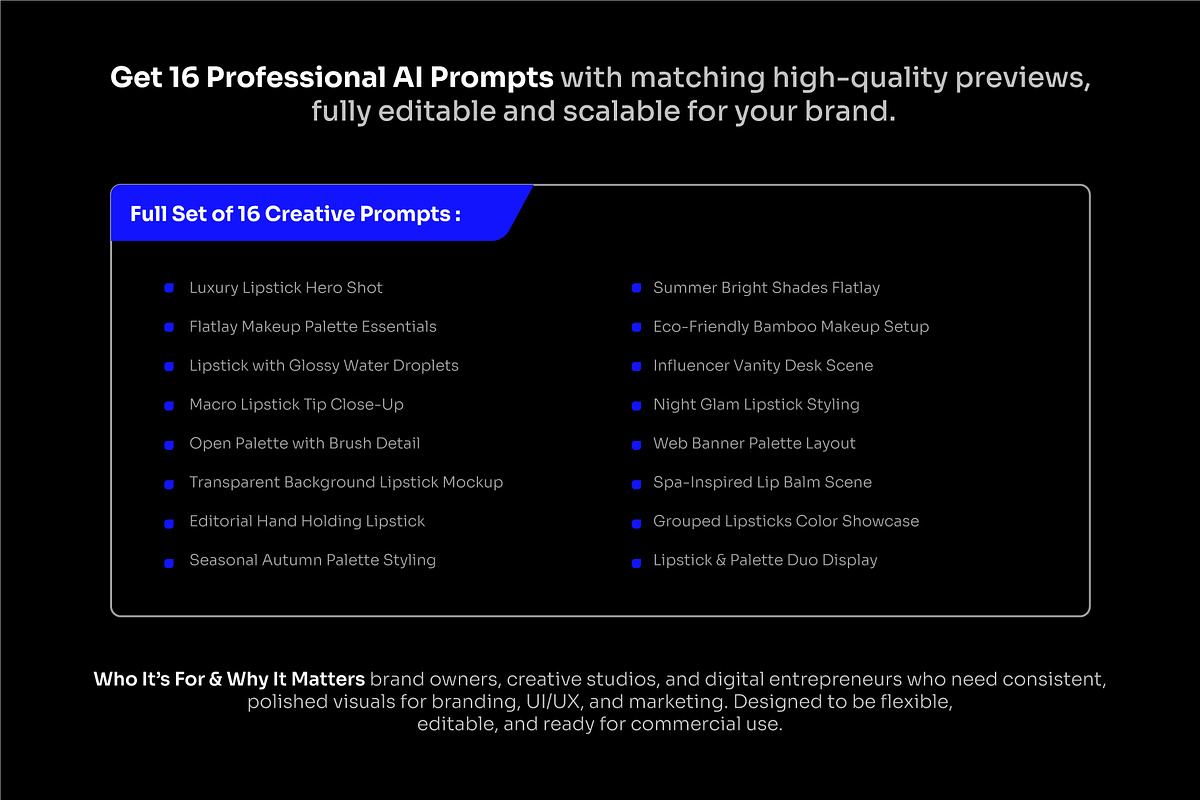 Makeup Essentials AI Prompt, a Beauty & Fashion Photo by cidcud_graphic (Photo 2 of 2)