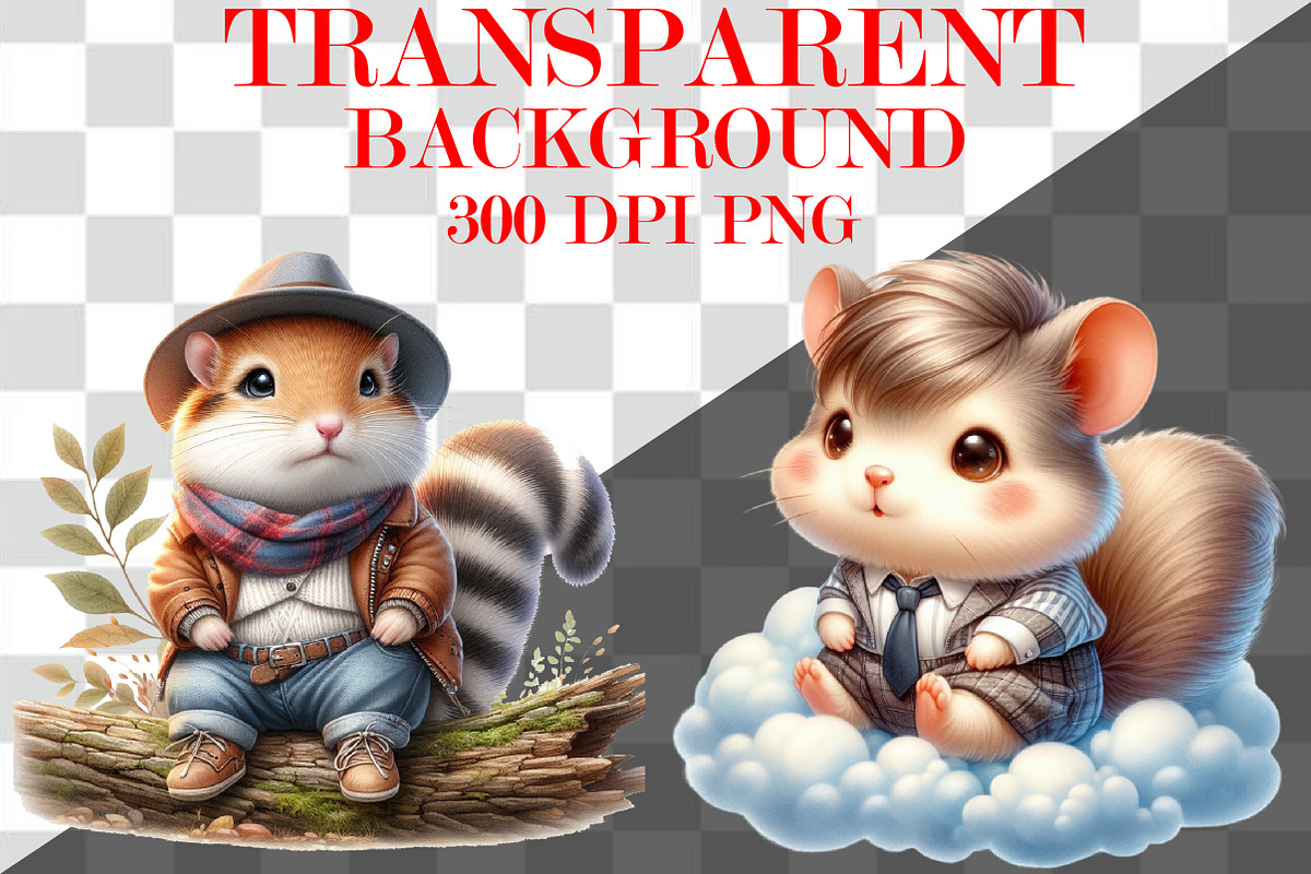 Watercolor Cute Chipmunk Clipart, an Animal Illustration by Craft Nest (Photo 3 of 3)