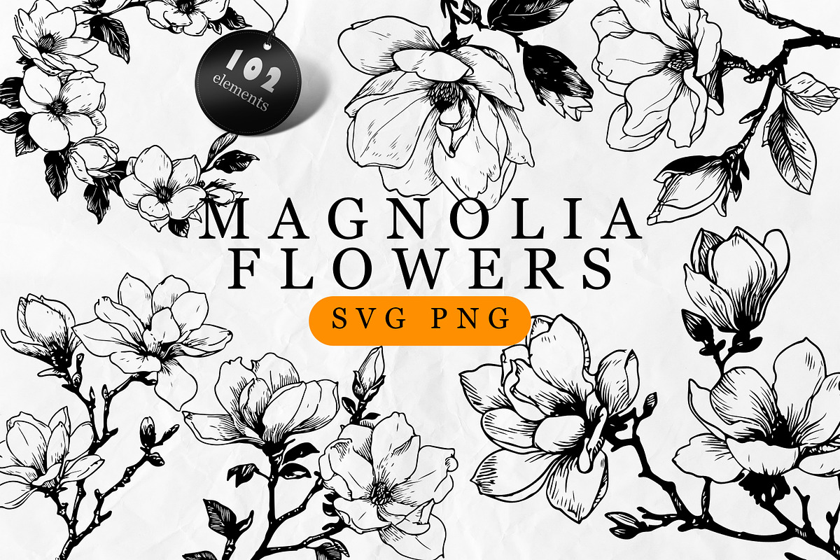 Magnolia SVG - Flowers Line Art SVG, an Object Graphic by Dervik Art Store (Photo 1 of 6)