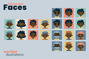 Character Faces Set, a Person Illustration by moja doodle (Thumbnail 3 of 7)