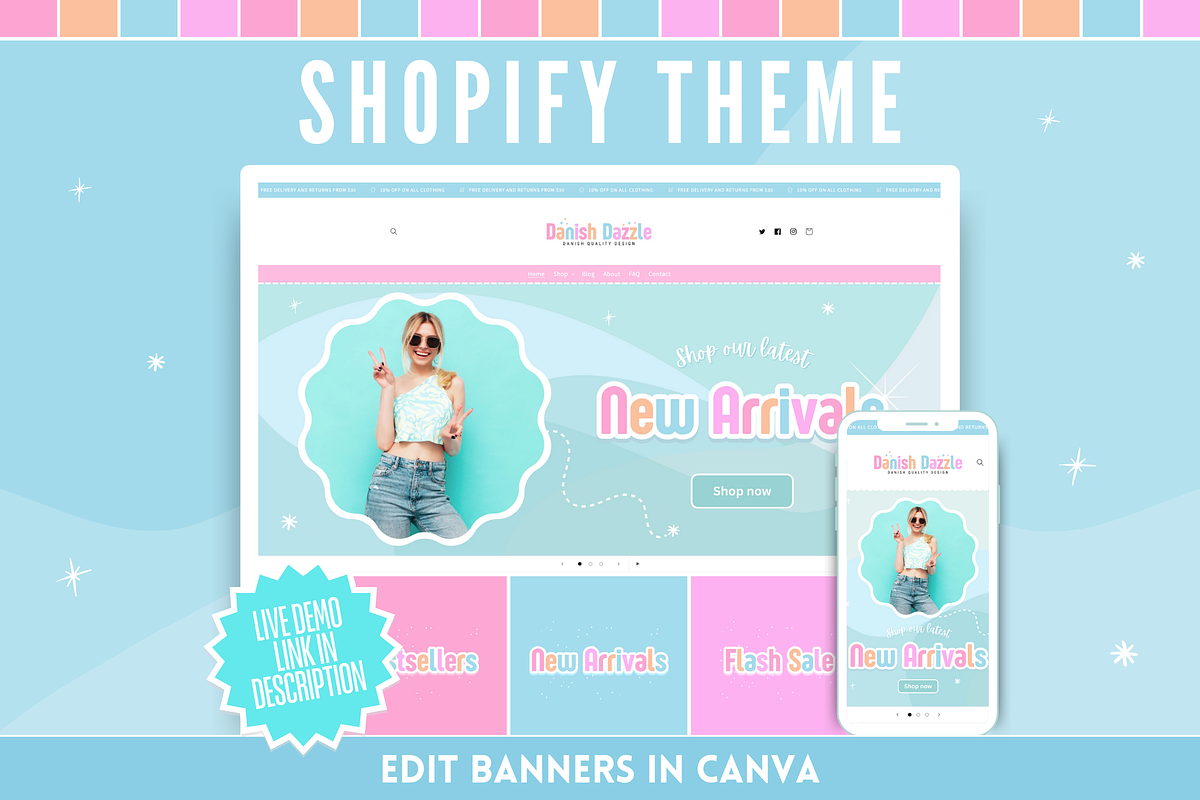 Danish Dazzle Shopify Theme, a Shopify Template by SunshineStudioBoutique (Photo 1 of 10)