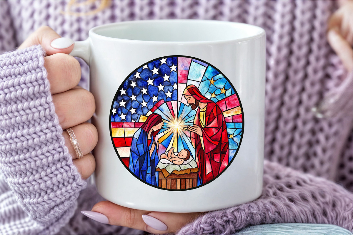 Round  Stained Glass 4th of July Nat, an Illustration by DreamCafeArt (Photo 7 of 9)