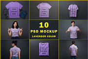T-Shirt Mockup - Lavender Edition, a Shirt Mockup by ForhadGFX (Thumbnail 1 of 12)