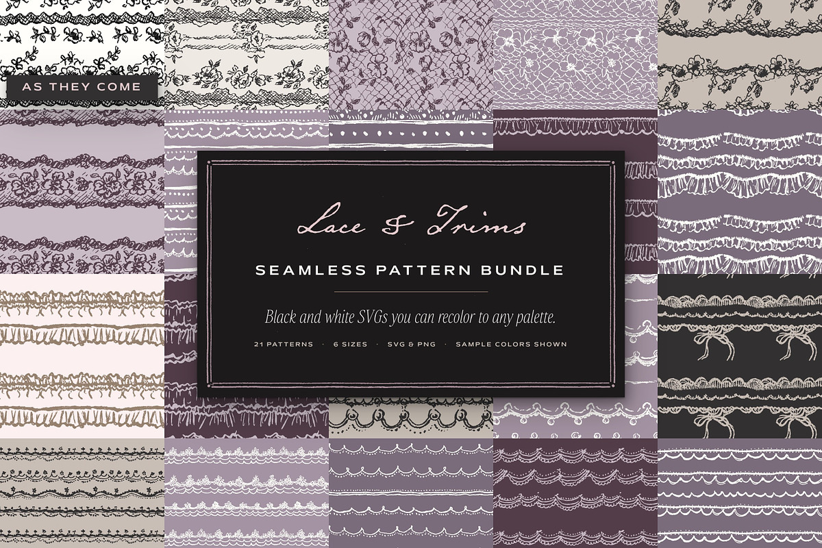 Lace & Trims Seamless Pattern Bundle, a Pattern Graphic by The October Creative (Photo 1 of 12)