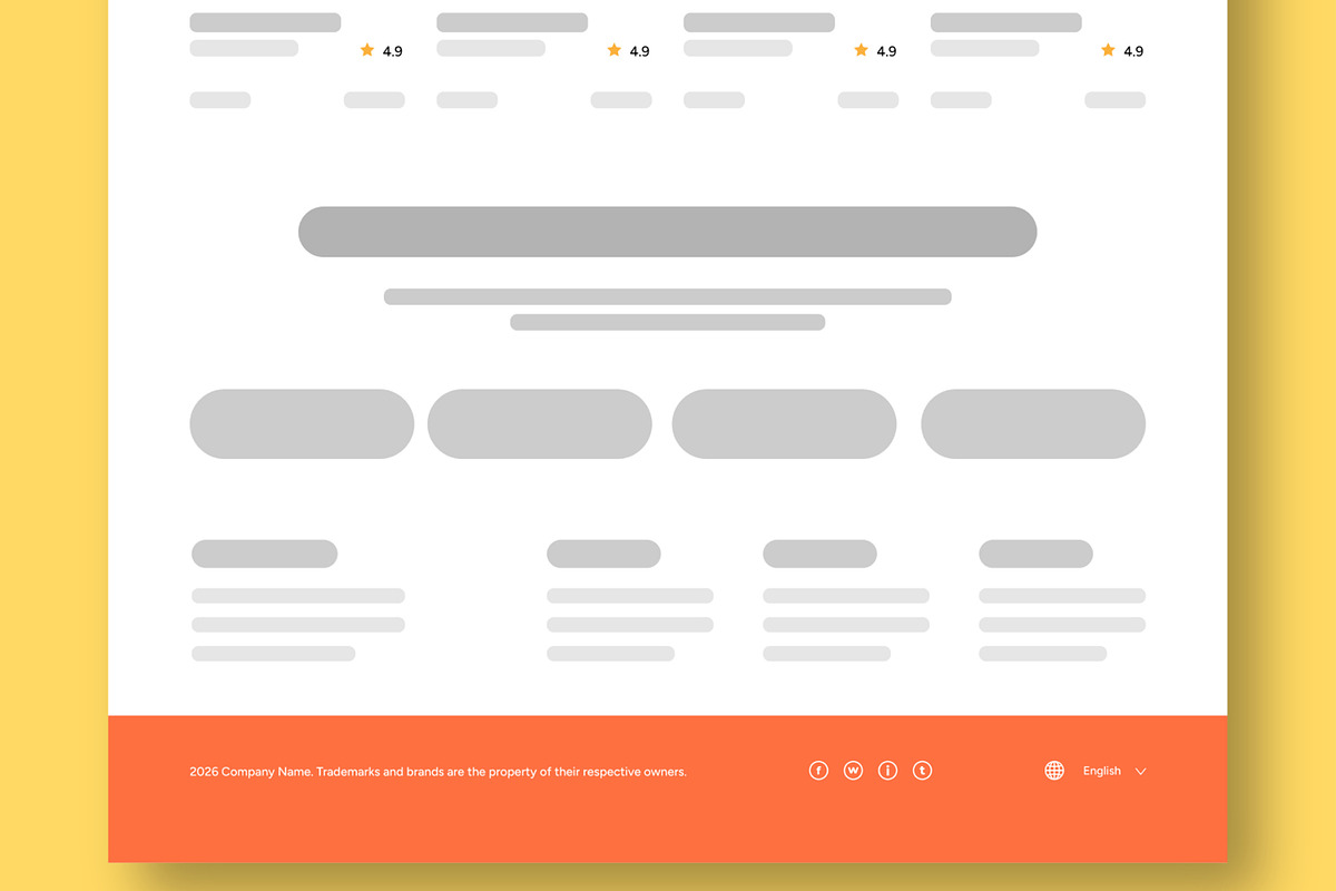 Wireframe Travel Landing Page Design, an UI Kit Template by CreativeShaper (Photo 5 of 5)